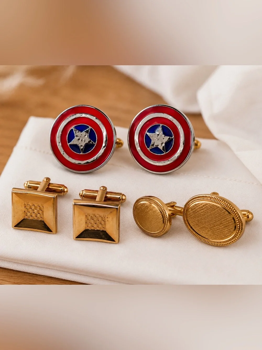 Marvel Captain America Shield Avon & Hickok Cufflinks set bundled